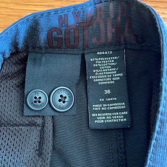 Gotcha Sz 36 lightweight black/blue subtle pattern zip up board shorts - Picture 3 of 7